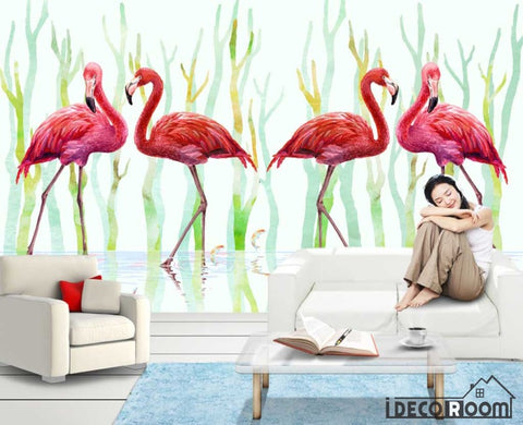 Image of Flamingo wallpaper wall murals IDCWP-HL-000209