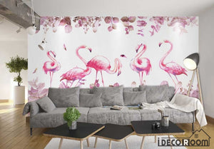 Nordic cartoon animal flamingo wallpaper wall murals IDCWP-HL-000223