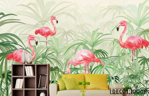 Nordic  flamingo plant wallpaper wall murals IDCWP-HL-000225