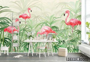 Nordic  flamingo plant wallpaper wall murals IDCWP-HL-000225