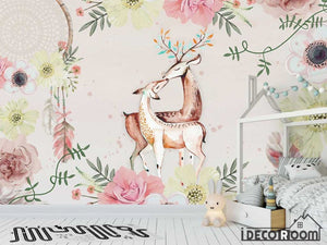 Modern minimalist plant flower elk wallpaper wall murals IDCWP-HL-000252