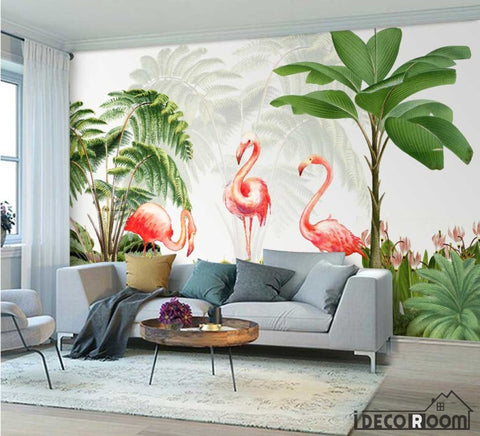 Image of Flamingo plant  modern minimalist wallpaper wall murals IDCWP-HL-000278