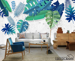 Nordic leaves romantic wallpaper wall murals IDCWP-HL-000300