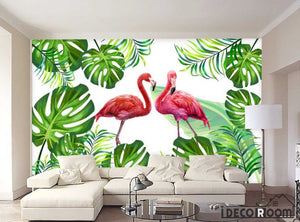 Nordic flamingos tropical rainforest wallpaper wall murals IDCWP-HL-000346