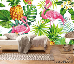 Nordic  tropical plant flamingo sofa wallpaper wall murals IDCWP-HL-000354