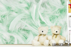 Beautiful green feather wallpaper wall murals IDCWP-HL-000403