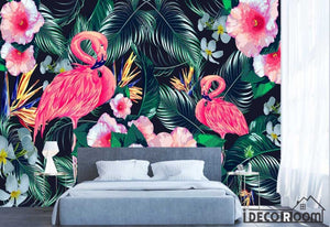 Nordic  tropical flamingo sofa wallpaper wall murals IDCWP-HL-000409