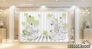 3D Swan \u0026 Phoenix Luxury wallpaper wall murals IDCWP-HL-000454