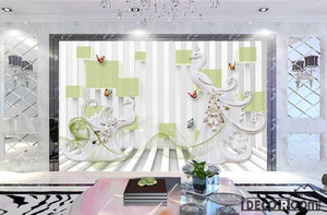 3D Swan \u0026 Phoenix Luxury wallpaper wall murals IDCWP-HL-000454