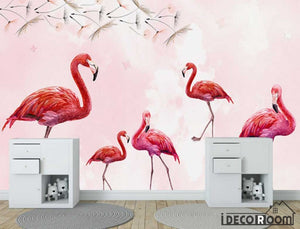 Nordic  dandelion flamingo wallpaper wall murals IDCWP-HL-000456