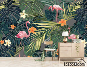 Nordic tropical leaves wallpaper wall murals IDCWP-HL-000553