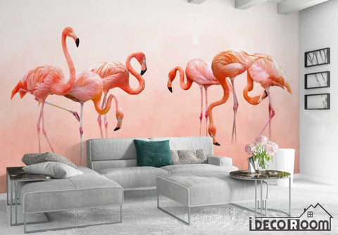 Image of Modern minimalist  Flamingo Nordic wallpaper wall murals IDCWP-HL-000555