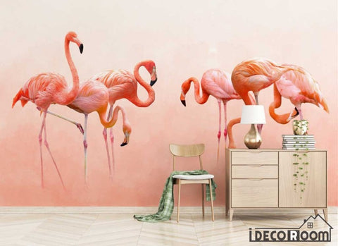 Image of Modern minimalist  Flamingo Nordic wallpaper wall murals IDCWP-HL-000555