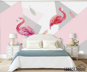 Nordic  Geometric Flamingo wallpaper wall murals IDCWP-HL-000560