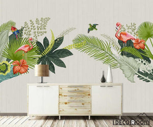 Nordic  Tropical Rainforest Flamingo wallpaper wall murals IDCWP-HL-000562