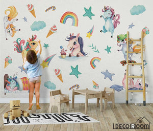 Nordic minimalist unicorn decoration wallpaper wall murals IDCWP-HL-000577