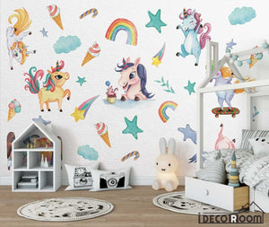 Nordic minimalist unicorn decoration wallpaper wall murals IDCWP-HL-000577