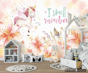 Nordic minimalist unicorn wallpaper wall murals IDCWP-HL-000595