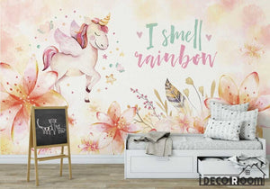 Nordic minimalist unicorn wallpaper wall murals IDCWP-HL-000595