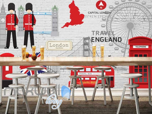 London England Travel Red Art Wall Murals Wallpaper Decals Prints Decor IDCWP-JB-000011