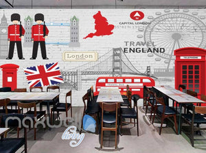 London England Travel Red Art Wall Murals Wallpaper Decals Prints Decor IDCWP-JB-000011