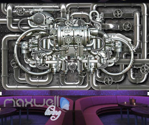 Metal Pipe Work Chrome Engine Art Wall Murals Wallpaper Decals Prints Decor IDCWP-JB-000039