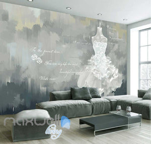 White Wedding Dress Love Quotes Poster Art Wall Murals Wallpaper Decals Prints Decor IDCWP-JB-000061