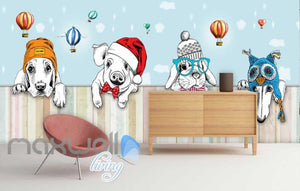 Animal Hats Cute Hot Air Ballon Art Art Wall Murals Wallpaper Decals Prints Decor IDCWP-JB-000063