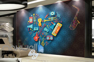 Heart Of Animated Instruments Desgin Art Wall Murals Wallpaper Decals Prints Decor IDCWP-JB-000070