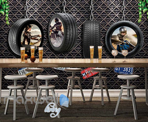 Motorcyle Tire Hanging Metal Wall Art Wall Murals Wallpaper Decals Prints Decor IDCWP-JB-000073