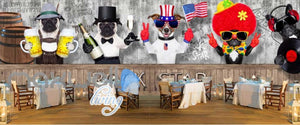 Dog Dress Up Bartender World Bar Art Wall Murals Wallpaper Decals Prints Decor IDCWP-JB-000075