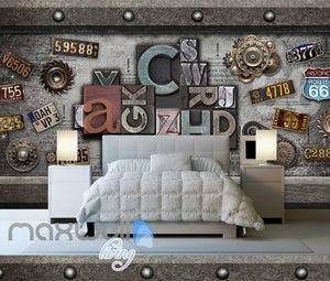 Letter Display Metal Gear Number Plates Art Art Wall Murals Wallpaper Decals Prints Decor IDCWP-JB-000103