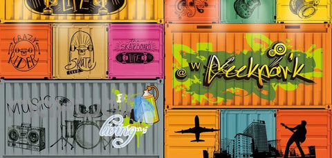 Image of Graffiti Art Container Collection Art Wall Murals Wallpaper Decals Prints Decor IDCWP-JB-000112