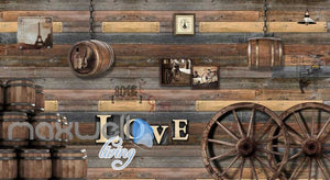 World Barrel Wood Love Design Art Wall Murals Wallpaper Decals Prints Decor IDCWP-JB-000139