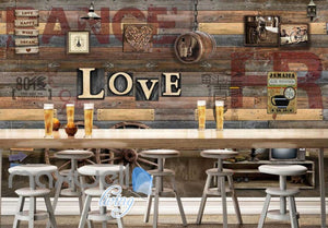 Wood Wheel Lertter Love Collection Art Wall Murals Wallpaper Decals Prints Decor IDCWP-JB-000140