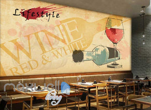 Wine Bottle Water Colour Art Art Wall Murals Wallpaper Decals Prints Decor IDCWP-JB-000164