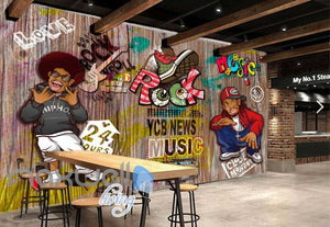 Music Hip Hop Graffiti Art Cartoon Art Wall Murals Wallpaper Decals Prints Decor IDCWP-JB-000199