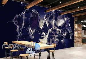 Man Lifting Weights Beside Woman Art Wall Murals Wallpaper Decals Prints Decor IDCWP-JB-000209