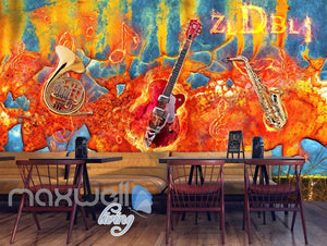 Graffitti Wall Jazz Instruments Art Wall Murals Wallpaper Decals Prints Decor IDCWP-JB-000210