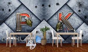 Metal Wall P K Letters With Granada And Bullets Art Wall Murals Wallpaper Decals Prints Decor IDCWP-JB-000211