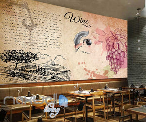 Old Wallpaper Design With Wine Art Wall Murals Wallpaper Decals Prints Decor IDCWP-JB-000240