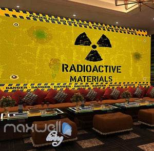 Painted Radioactive Material Sign Yellow Wall Art Wall Murals Wallpaper Decals Prints Decor IDCWP-JB-000242