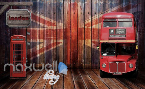 Image of 3D Wall Mural Wallpaper Telephone Booth Bus Board Backdrop Wallpaper  Art Wall Murals Wallpaper Decals Prints Decor IDCWP-JB-000259