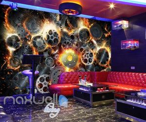 Gear Collage With Fire Art Wall Murals Wallpaper Decals Prints Decor IDCWP-JB-000270