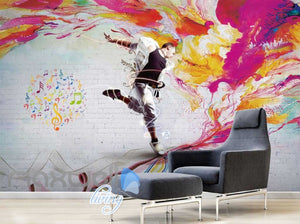 Graphic Art Design Of Man Dancing Art Wall Murals Wallpaper Decals Prints Decor IDCWP-JB-000280