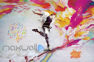 Graphic Art Design Of Man Dancing Art Wall Murals Wallpaper Decals Prints Decor IDCWP-JB-000280