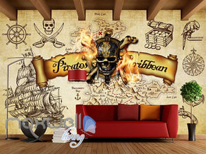 Grunge Poster Pirates Of The Caribbean In Sepia Art Wall Murals Wallpaper Decals Prints Decor IDCWP-JB-000318