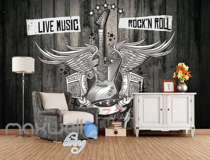 Wall Vinyl Music Rock Guitar Guaranteed Quality Decal Mural 