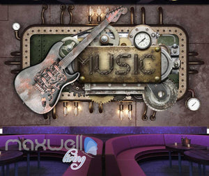 Metal Structure With Guitar And Music Sign Art Wall Murals Wallpaper Decals Prints Decor IDCWP-JB-000402