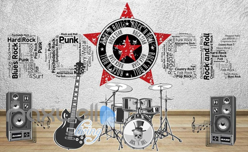 rock band instruments wallpaper